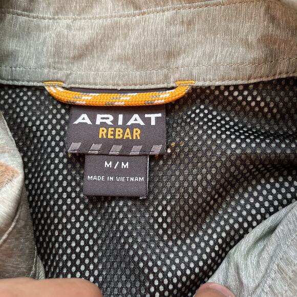 ARIAT Rebar Made Tough Venttek DuraStretch Work Shirt Men's M Vented Stretch - Picture 3 of 12